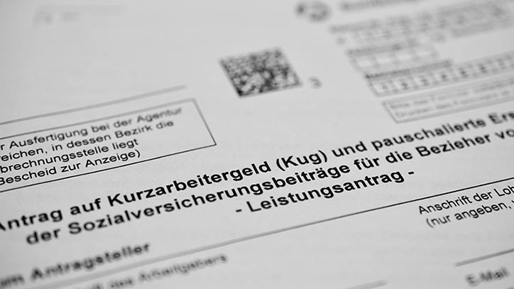 Ein Antragsbogen für Kurzarbeit