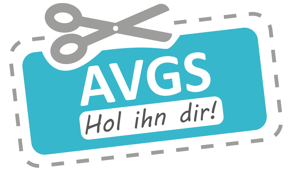 AVGS - Illustration eines AVGS-Gutschein mit dem Text "Hol in dir!"