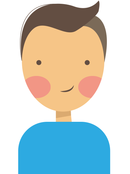 ein Mann mit blauem Hemd und braunem Haar