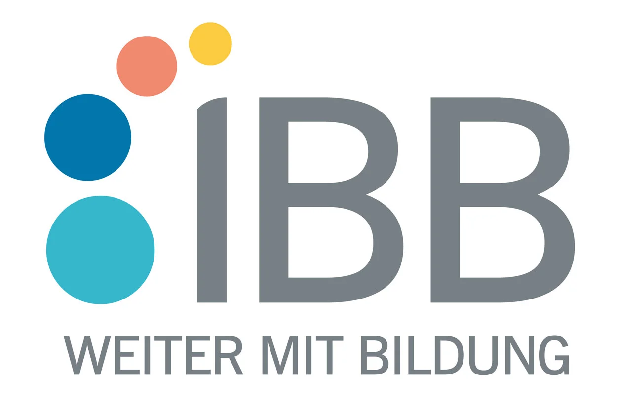 Logo von der IBB Institut für Berufliche Bildung AG mit dem Claim Weiter mit Bildung