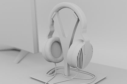 CGI generiertes Headphone komplett weiß