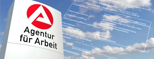 ein Schild der Agentur für Arbeit