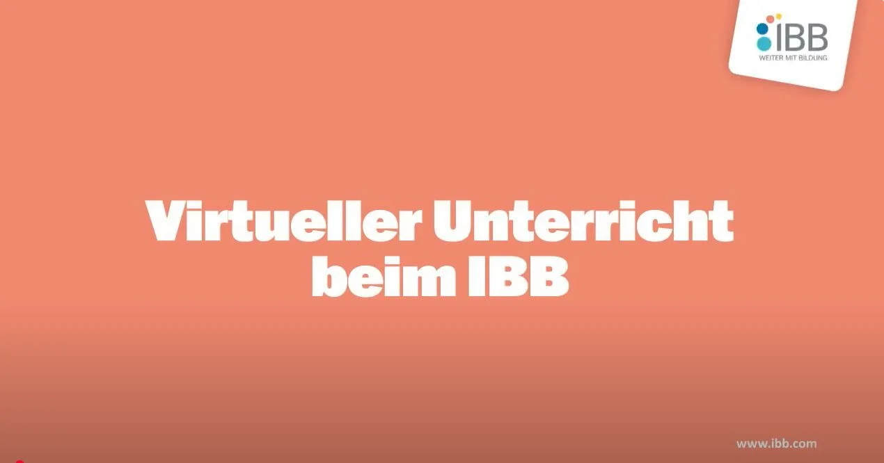 Ein Vorschaubild für ein Video worauf steht Virtueller Unterricht beim IBB